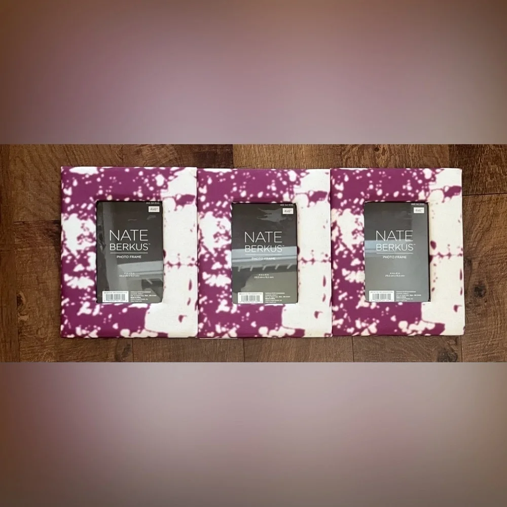3 brand new Nate berkus quilted marble design picture frames 4”x6”